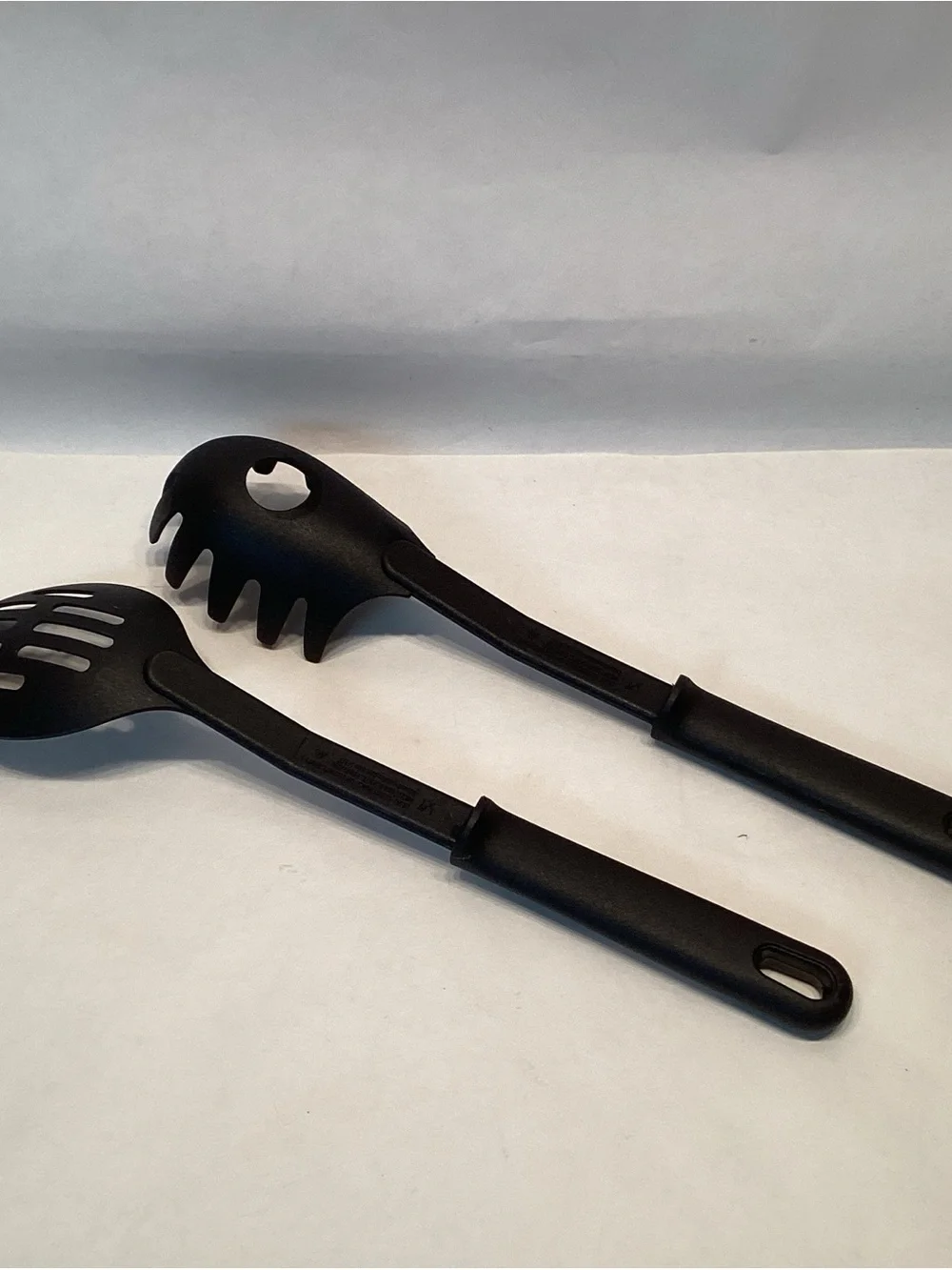 Heat Resistant Slotted Spoon Pasta Server Black Plastic German Made Utensils